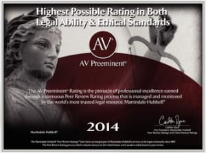 AV | AV Preeminent | Highest Possible Rating in Both Legal Ability & Ethical Standards | 2014